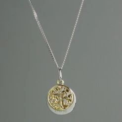 Personalised Sterling Silver & 9ct Gold Family Tree Of Life Necklace -PERSONALISE STORE p0104k65 4
