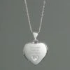 Personalised Children's Sterling Silver And Cubic Zirconia Heart Locket Necklace