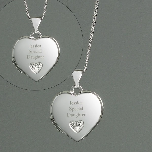 Personalised Children's Sterling Silver And Cubic Zirconia Heart Locket Necklace 4 Personalised Children's Sterling Silver And Cubic Zirconia Heart Locket Necklace - Image 4