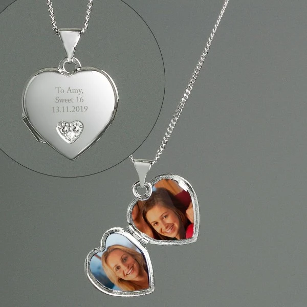 Personalised Children's Sterling Silver And Cubic Zirconia Heart Locket Necklace 8 Personalised Children's Sterling Silver And Cubic Zirconia Heart Locket Necklace - Image 8
