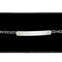 Personalised Sterling Silver And 9ct Gold Bar Bracelet -PERSONALISE STORE p0104k71 2