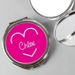 Personalised Pink Name Compact Mirror -PERSONALISE STORE p0104l20 4