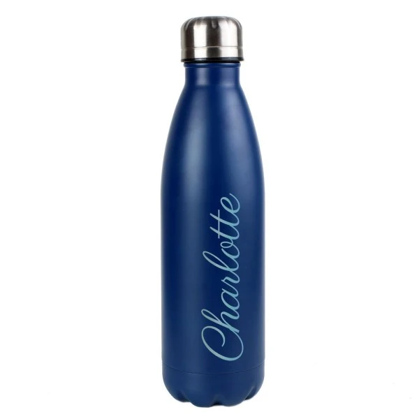 Personalised Blue Metal Insulated Drinks Bottle 2 Personalised Blue Metal Insulated Drinks Bottle - Image 2