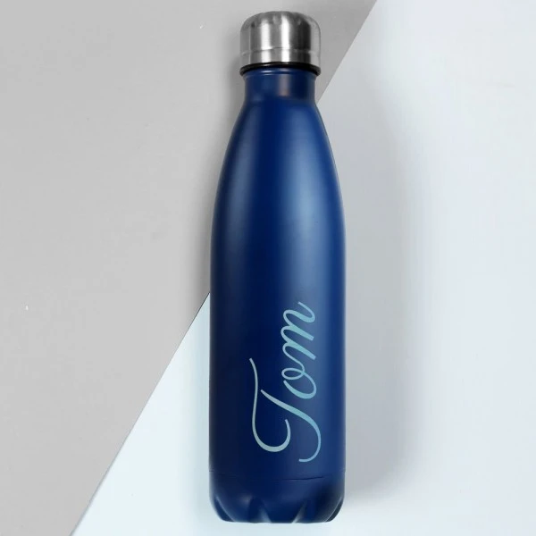 Personalised Blue Metal Insulated Drinks Bottle 4 Personalised Blue Metal Insulated Drinks Bottle - Image 4
