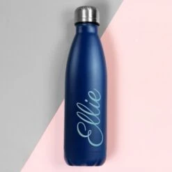 Personalised Blue Metal Insulated Drinks Bottle 10 Personalised Blue Metal Insulated Drinks Bottle -PERSONALISE STORE p0104l62 4