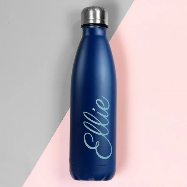 Personalised Blue Metal Insulated Drinks Bottle 5 Personalised Blue Metal Insulated Drinks Bottle - Image 5