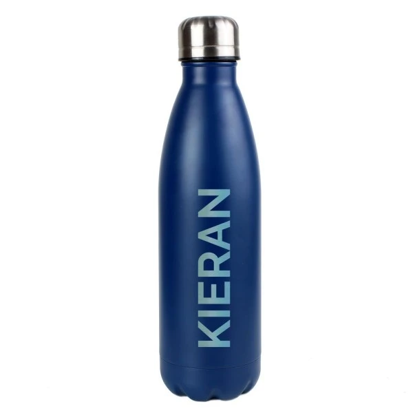 Personalised Bold Name Blue Metal Insulated Drinks Bottle 2 Personalised Bold Name Blue Metal Insulated Drinks Bottle - Image 2