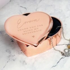 Personalised Free Text Rose Gold Heart Trinket Box -PERSONALISE STORE p0104l89 2