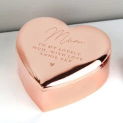 Personalised Free Text Rose Gold Heart Trinket Box -PERSONALISE STORE p0104l89 3