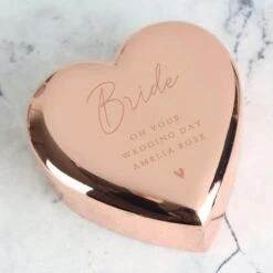 Personalised Free Text Rose Gold Heart Trinket Box -PERSONALISE STORE p0104l89 4