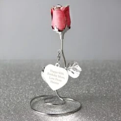 Personalised Free Text Pink Rose Bud Ornament -PERSONALISE STORE p0104m01 3