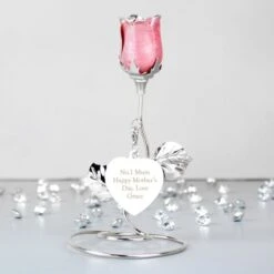 Personalised Free Text Pink Rose Bud Ornament -PERSONALISE STORE p0104m01 4