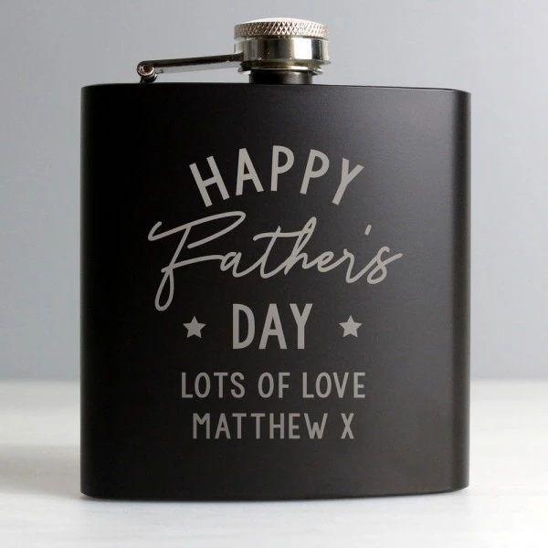 Personalised Father's Day Black Hip Flask 1 Personalised Father's Day Black Hip Flask