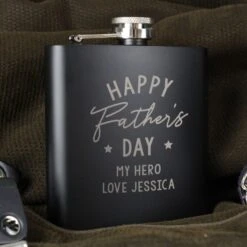 Personalised Father's Day Black Hip Flask 6 Personalised Father's Day Black Hip Flask -PERSONALISE STORE p0104m25 2