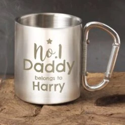 Personalised No.1 Daddy Stainless Steel Mug -PERSONALISE STORE p0104m29 4
