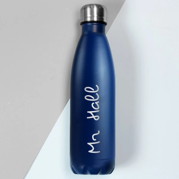 Personalised Name Only Blue Metal Insulated Drinks Bottle 1 Personalised Name Only Blue Metal Insulated Drinks Bottle
