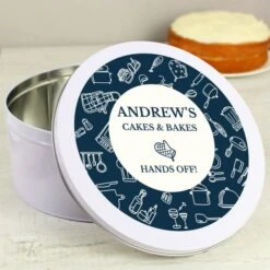 Personalised Navy Kitchen Design Cake Tin -PERSONALISE STORE p0104m69 2