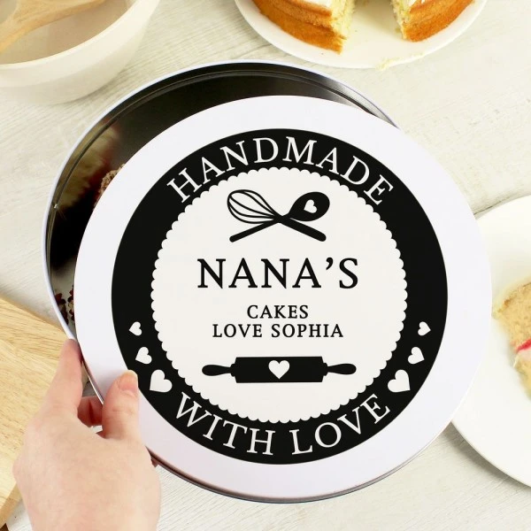 Personalised Handmade With Love Cake Tin 1 Personalised Handmade With Love Cake Tin
