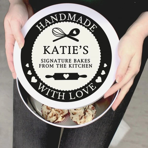 Personalised Handmade With Love Cake Tin 3 Personalised Handmade With Love Cake Tin - Image 3