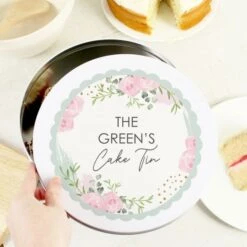 Personalised Abstract Rose Cake Tin -PERSONALISE STORE p0104m73 3