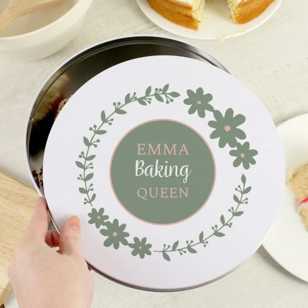 Personalised Floral Cake Tin 4 Personalised Floral Cake Tin - Image 4