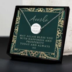 Personalised Sentiment Eid And Ramadan Disc Necklace And Box -PERSONALISE STORE p0104m78 2