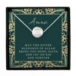Personalised Sentiment Eid And Ramadan Disc Necklace And Box -PERSONALISE STORE p0104m78 3