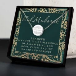 Personalised Sentiment Eid And Ramadan Disc Necklace And Box -PERSONALISE STORE p0104m78 6