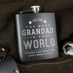 Personalised Best In The World Black Hip Flask -PERSONALISE STORE p0104n16 3