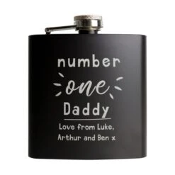 Personalised Number One Black Hip Flask -PERSONALISE STORE p0104n17 4