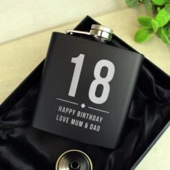 Personalised Big Numbers Black Hip Flask 10 Personalised Big Numbers Black Hip Flask -PERSONALISE STORE p0104n18 3