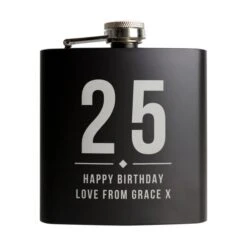 Personalised Big Numbers Black Hip Flask 11 Personalised Big Numbers Black Hip Flask -PERSONALISE STORE p0104n18 4