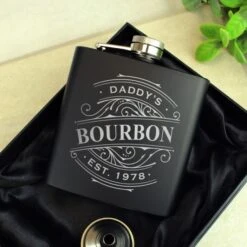 Personalised Spirit Black Hip Flask 9 Personalised Spirit Black Hip Flask -PERSONALISE STORE p0104n19 2