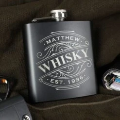 Personalised Spirit Black Hip Flask 10 Personalised Spirit Black Hip Flask -PERSONALISE STORE p0104n19 3