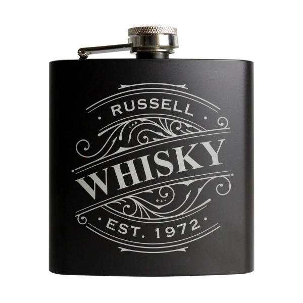Personalised Spirit Black Hip Flask 5 Personalised Spirit Black Hip Flask - Image 5