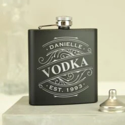 Personalised Spirit Black Hip Flask 12 Personalised Spirit Black Hip Flask -PERSONALISE STORE p0104n19 5