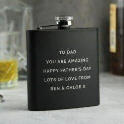 Personalised Free Text Black Hip Flask -PERSONALISE STORE p0104n21 3