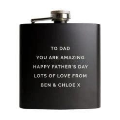 Personalised Free Text Black Hip Flask -PERSONALISE STORE p0104n21 4