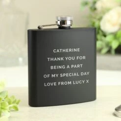 Personalised Free Text Black Hip Flask -PERSONALISE STORE p0104n21 7