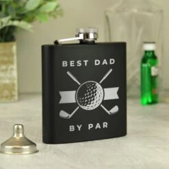 Personalised Golf Black Hip Flask -PERSONALISE STORE p0104n23 2