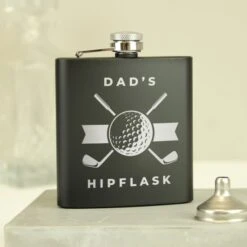 Personalised Golf Black Hip Flask -PERSONALISE STORE p0104n23 5