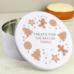 Personalised Christmas Cookies Cake Tin -PERSONALISE STORE p0104n32 2