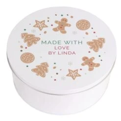 Personalised Christmas Cookies Cake Tin -PERSONALISE STORE p0104n32 4