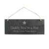 Personalised Star Motif Hanging Slate Plaque