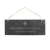 Personalised Flower Motif Hanging Slate Plaque