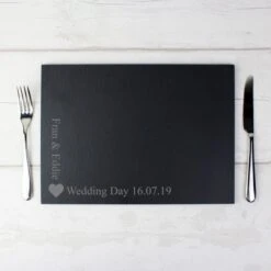 Personalised Heart Motif Slate Placemat -PERSONALISE STORE p010519 4