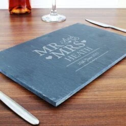 Personalised Mr & Mrs Slate Placemat -PERSONALISE STORE p010526 5