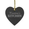 Personalised Kitchen Slate Heart Decoration