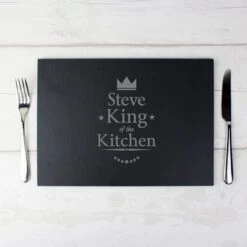 Personalised King Of The Kitchen Slate Placemat