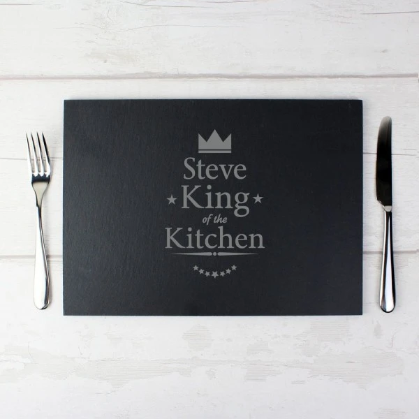 Personalised King Of The Kitchen Slate Placemat 1 Personalised King Of The Kitchen Slate Placemat